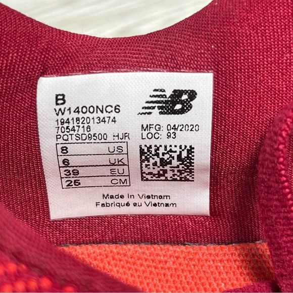 New Balance 1400 Womens Red Racing Running Shoe Sneaker Size 8 - Picture 10 of 10